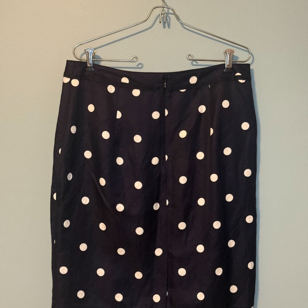 Banana Republic NWT Navy Blue & White Polka Dot Pencil Skirt - Size 10 - Picture 2 of 4